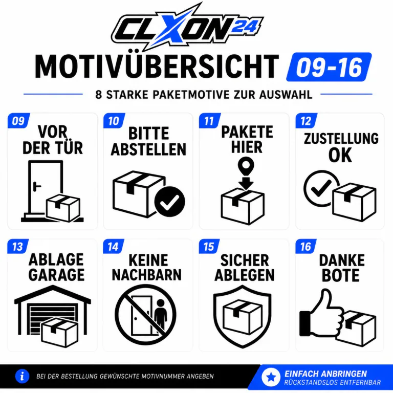 Paketablage & Zustellung Aufkleber – Motiv: BITTE KLINGELN