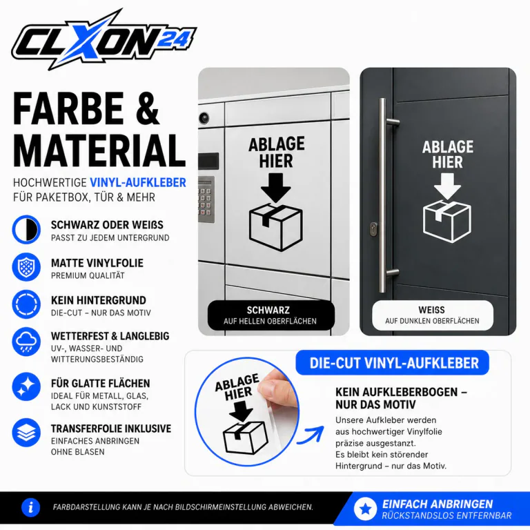 Paketablage & Zustellung Aufkleber – Motiv: GARAGE LINKS