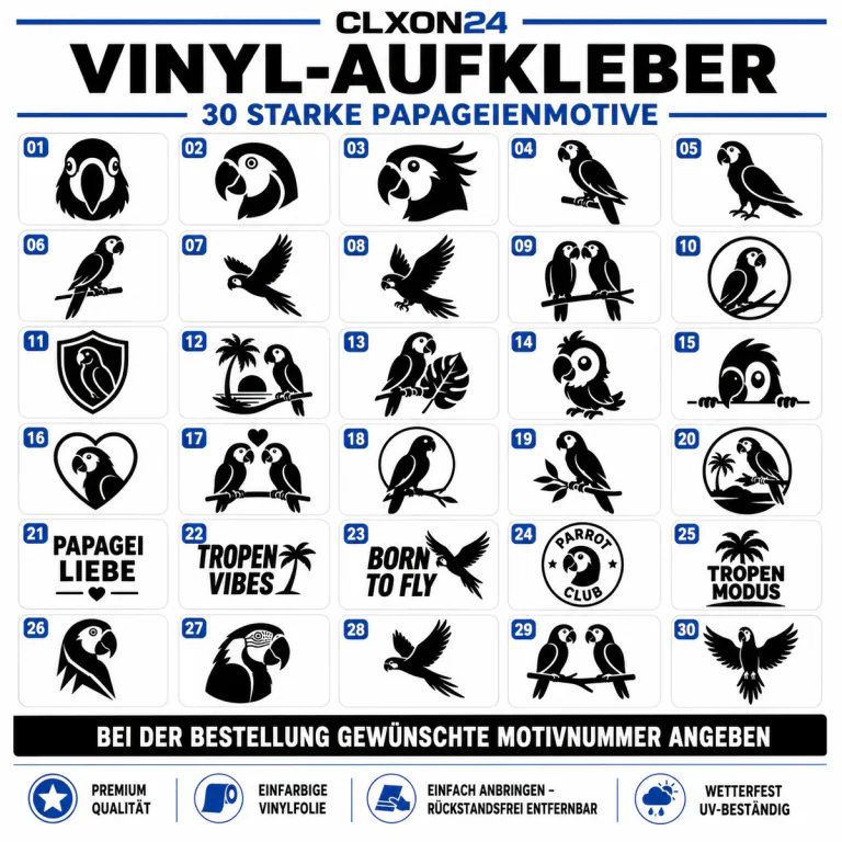 Papageien Aufkleber – Motiv: Papageienkopf Front