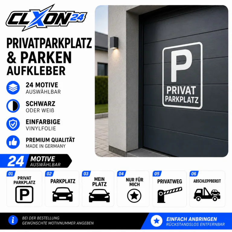Parken & Privatparkplatz Aufkleber – Motiv: PRIVAT PARKPLATZ
