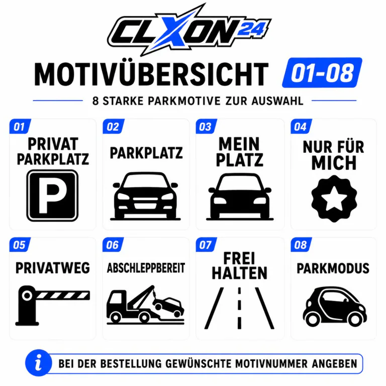 Parken & Privatparkplatz Aufkleber – Motiv: PARKPLATZ