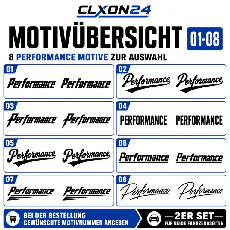 Performance Aufkleber – Motiv: Performance Schreibschrift