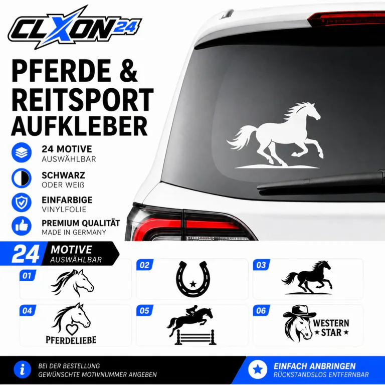 Pferde & Reitsport Aufkleber – Motiv: Pferdekopf Profil
