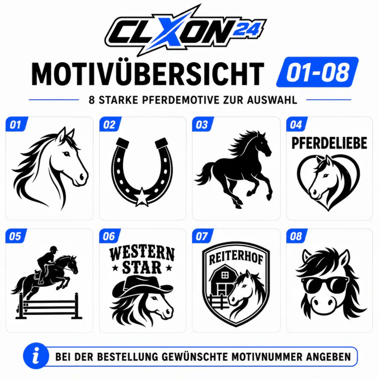 Pferde & Reitsport Aufkleber – Motiv: Hufeisen mit Stern