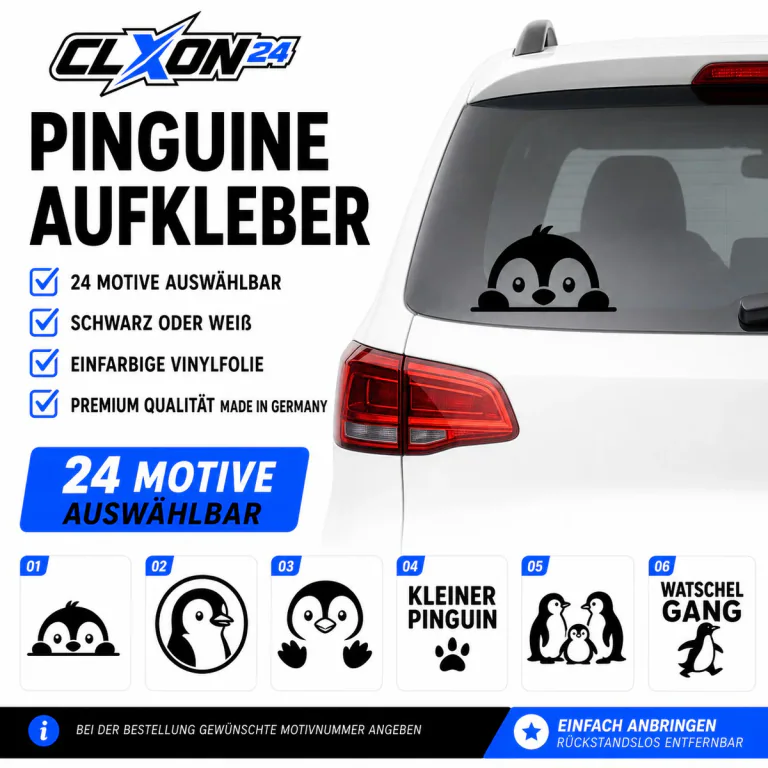 Pinguin Aufkleber – Motiv: Guckender Pinguin