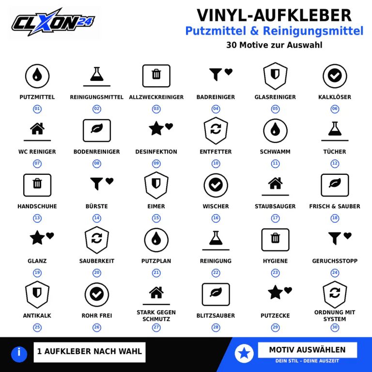 Putzmittel & Reinigungsmittel Aufkleber – Motiv: PUTZMITTEL