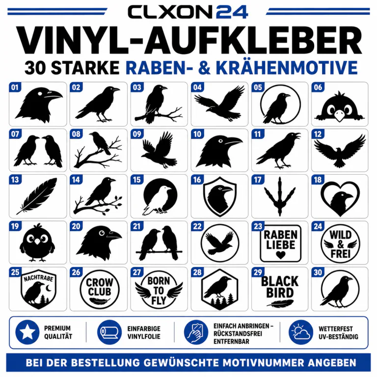 Raben & Krähen Aufkleber – Motiv: Rabenkopf