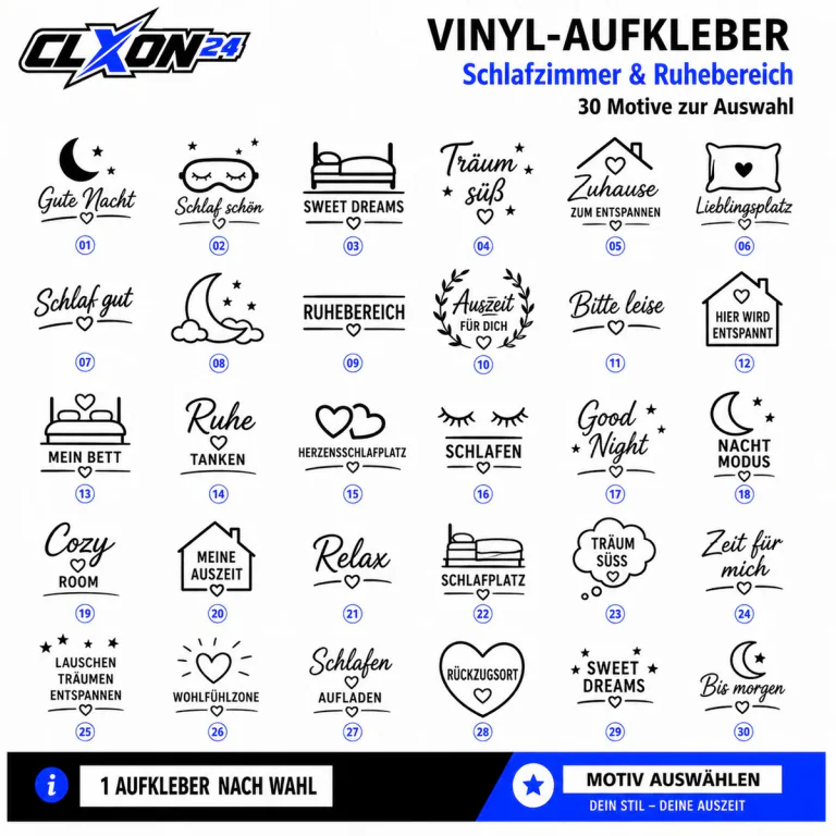 Schlafzimmer & Ruhebereich Aufkleber – Motiv: Gute Nacht