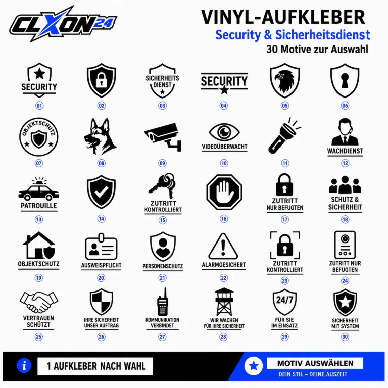 Security & Sicherheitsdienst Aufkleber – Motiv: SECURITY