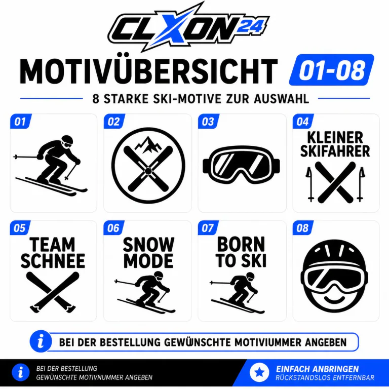Ski-Fahren Aufkleber – Motiv: Gekreuzte Skier im Kreis