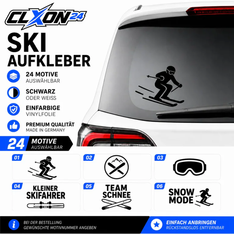 Ski-Fahren Aufkleber – Motiv: Skifahrer