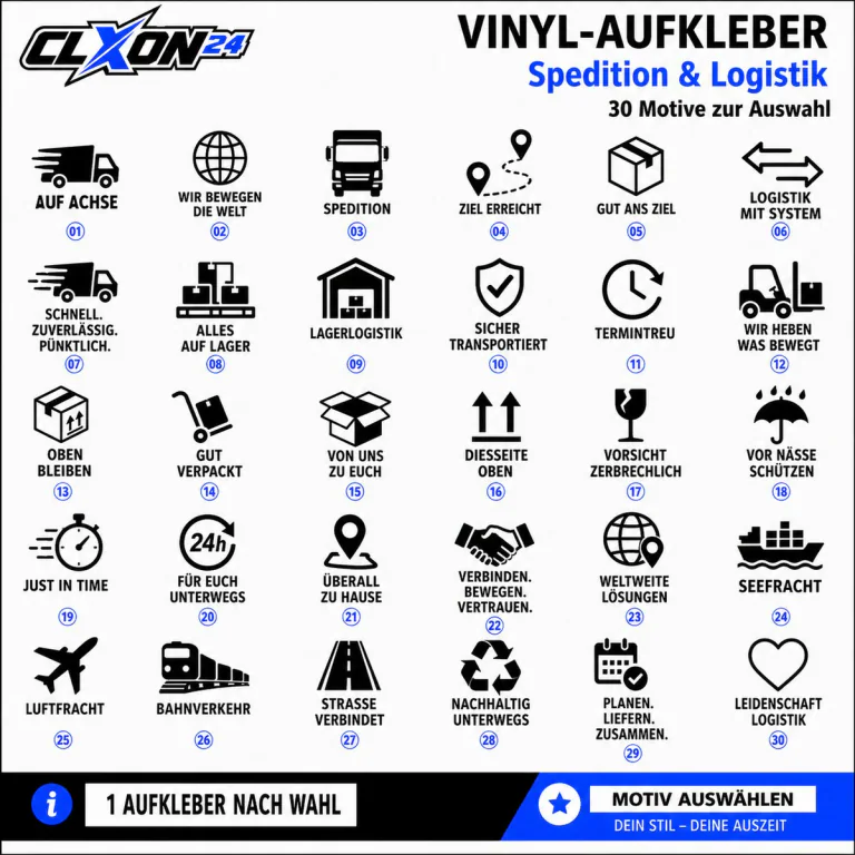 Spedition & Logistik Aufkleber – Motiv: AUF ACHSE