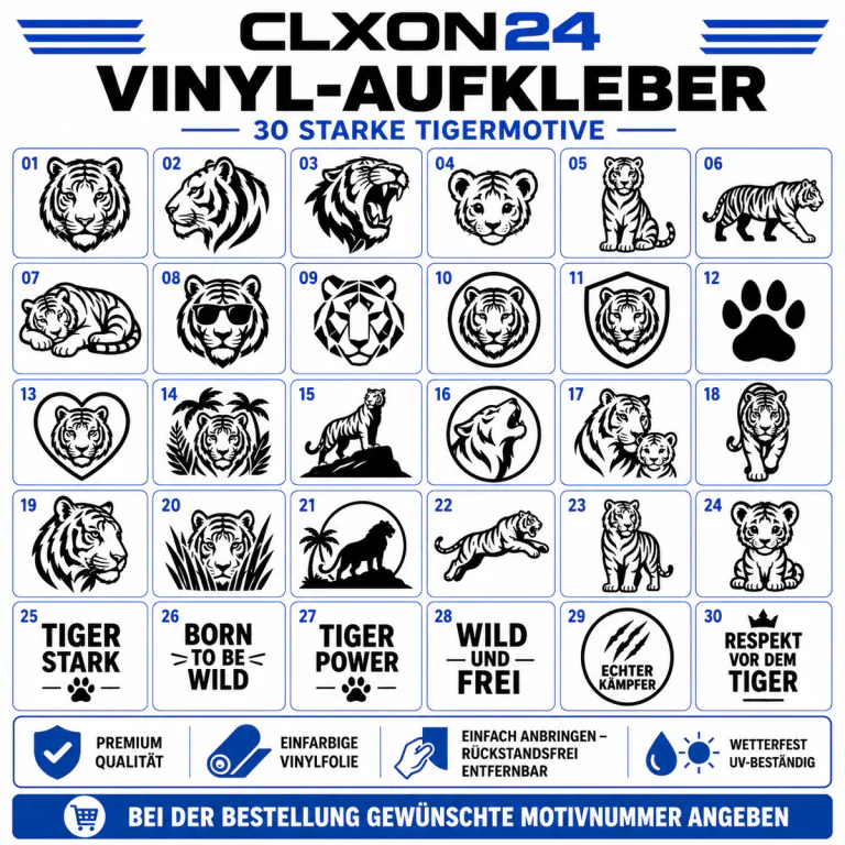 Tiger Aufkleber – Motiv: Tigerkopf frontal