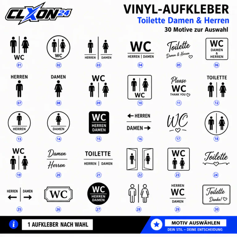Toilette Damen & Herren Aufkleber