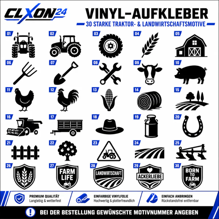 Traktor & Landwirtschaft Aufkleber – Motiv: Traktor Frontansicht