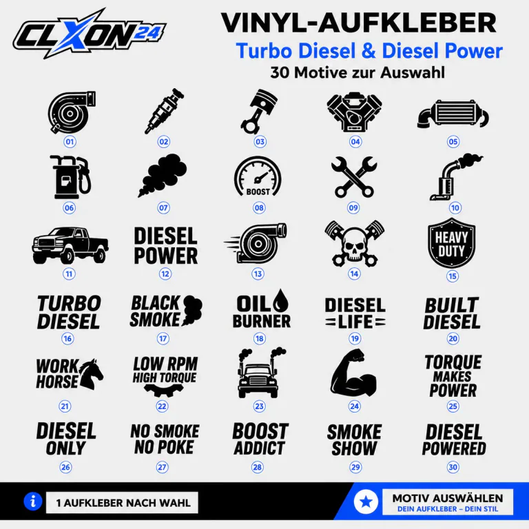 Turbo Diesel Diesel Power Aufkleber – Motiv: Turbolader