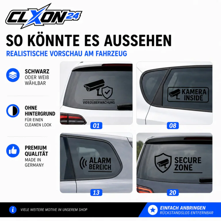 Videoüberwachung Kamera Aufkleber – Motiv: GESCHÜTZTER BEREICH