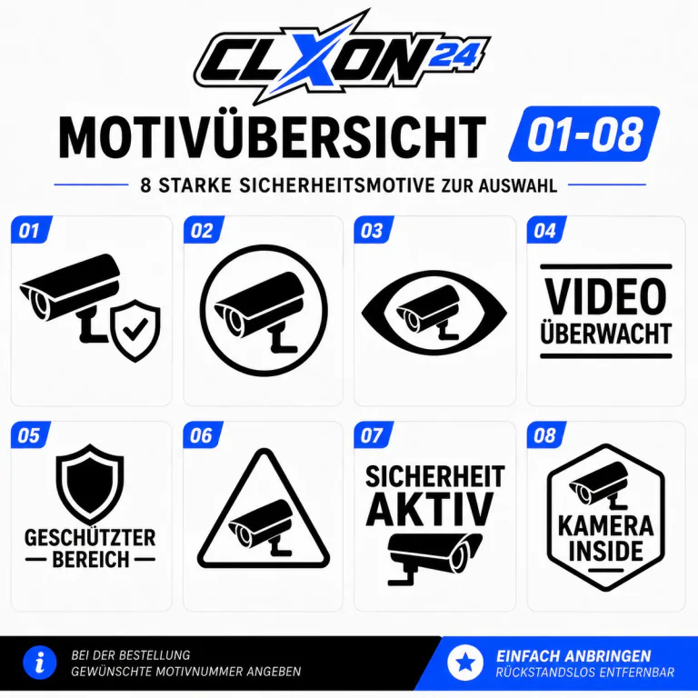 Videoüberwachung Kamera Aufkleber – Motiv: Kamera im Kreis