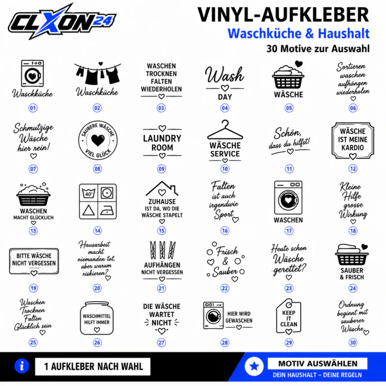 Waschküche & Haushalt Aufkleber – Motiv: Waschküche