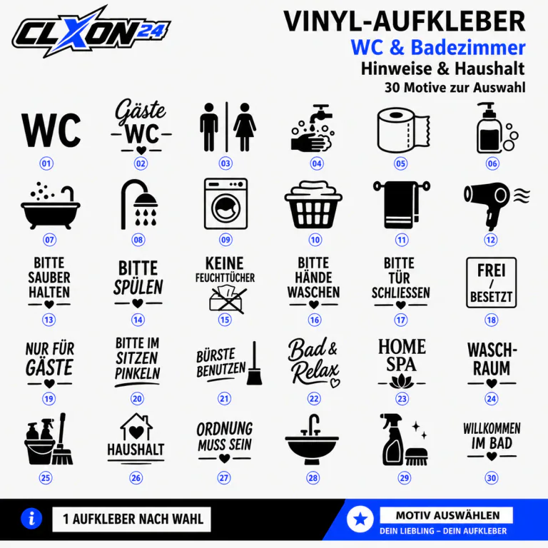 WC & Badezimmer Aufkleber – Motiv: WC
