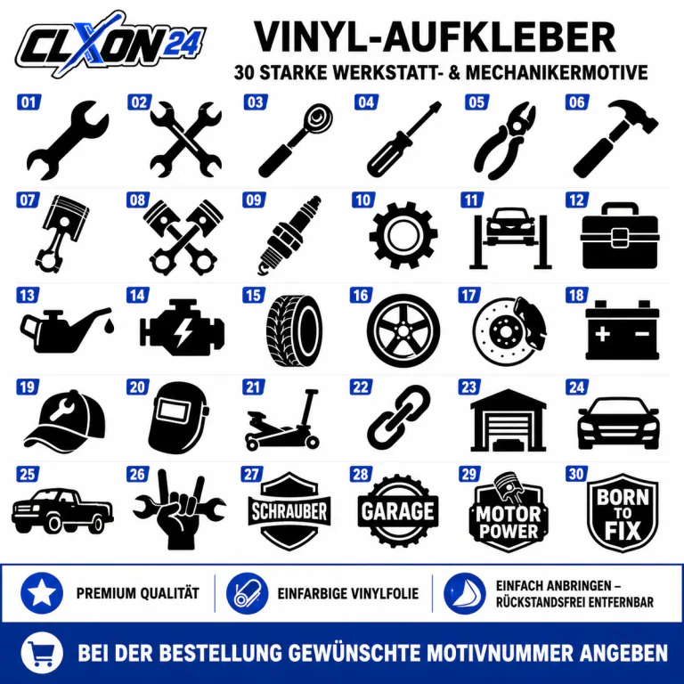 Werkstatt & Mechaniker Aufkleber – Motiv: Maulschlüssel