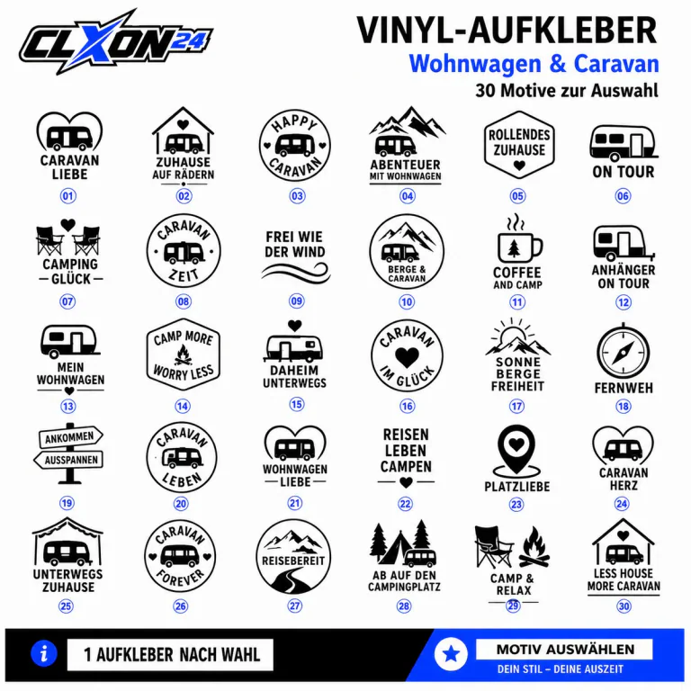 Wohnwagen & Caravan Aufkleber – Motiv: CARAVAN LIEBE