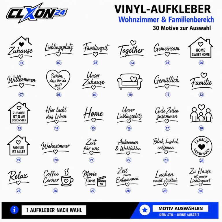 Wohnzimmer & Familienbereich Aufkleber – Motiv: Zuhause