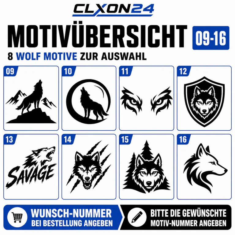 Wolf Aufkleber – Motiv: Geometrischer Wolfskopf