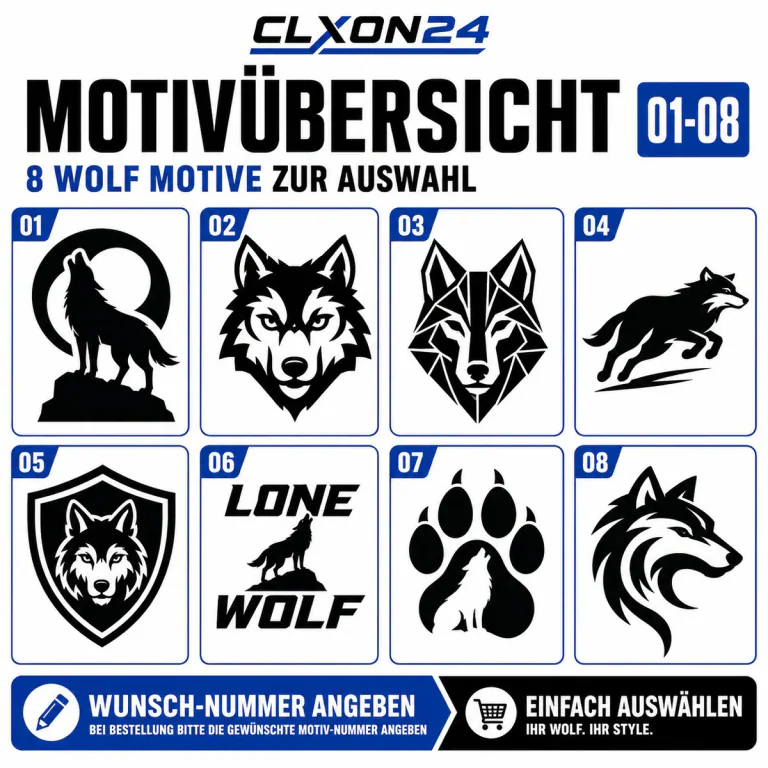 Wolf Aufkleber – Motiv: Wolfskopf frontal