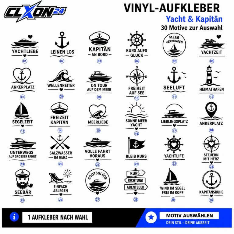 Yacht & Kapitän Aufkleber – Motiv: YACHTLIEBE